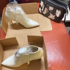 Cream Leather Bootie